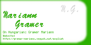 mariann gramer business card